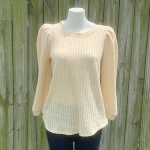 Chenault,long puff sleeve,knit,oatmeal,NWOT
